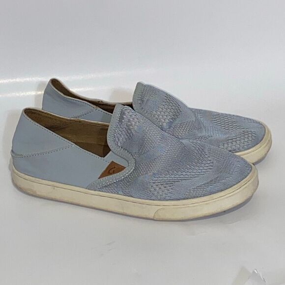 Olukai Womens Pale Gray Pehuea Breathable Comfort Slip-On Sneakers Size 8 - Picture 1 of 12